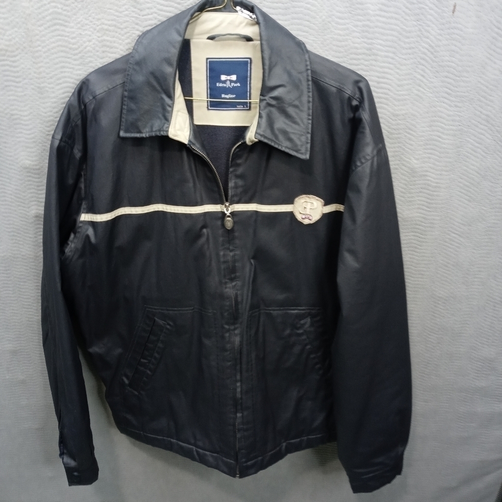 Eden Park Paris 'Rugline' black Coat men's Large (fits like XL) Pit-p 25". Lengt